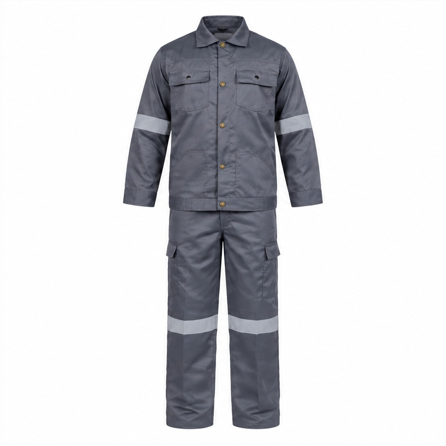 Vaultex, 100% Twill Pant Shirt with Two Reflective, 190 gsm, Grey Color