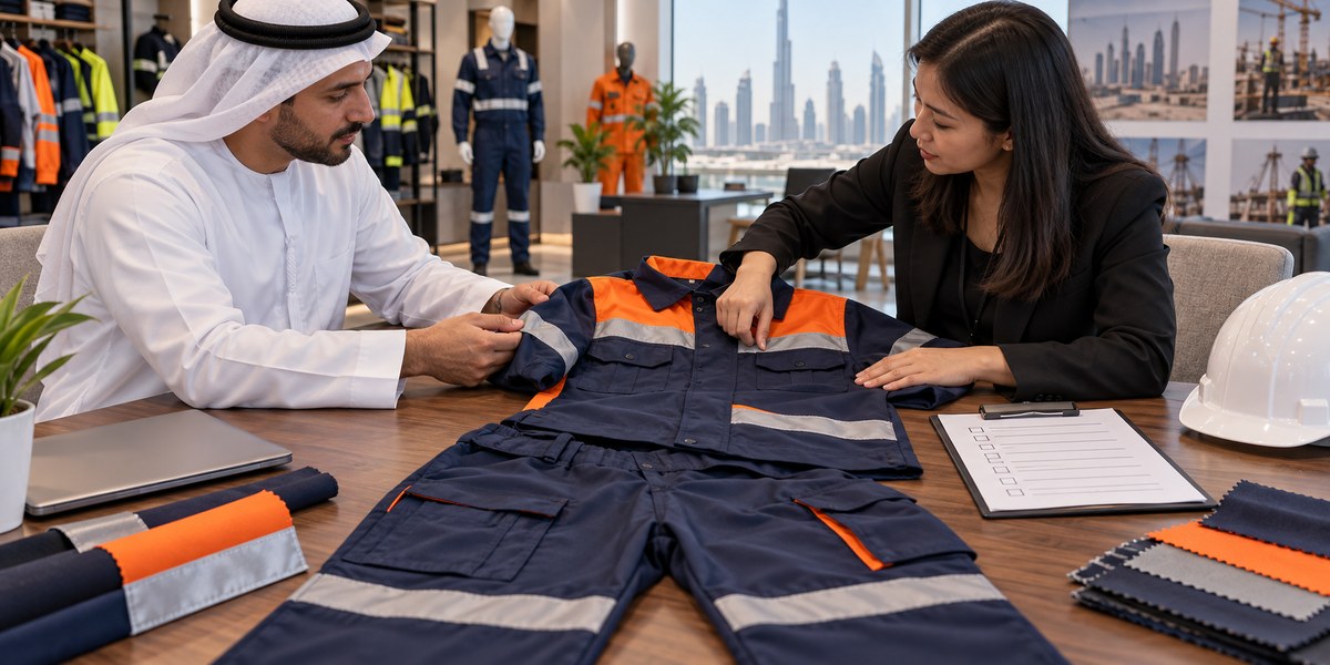 Green construction and industrial coverall for UAE site crews