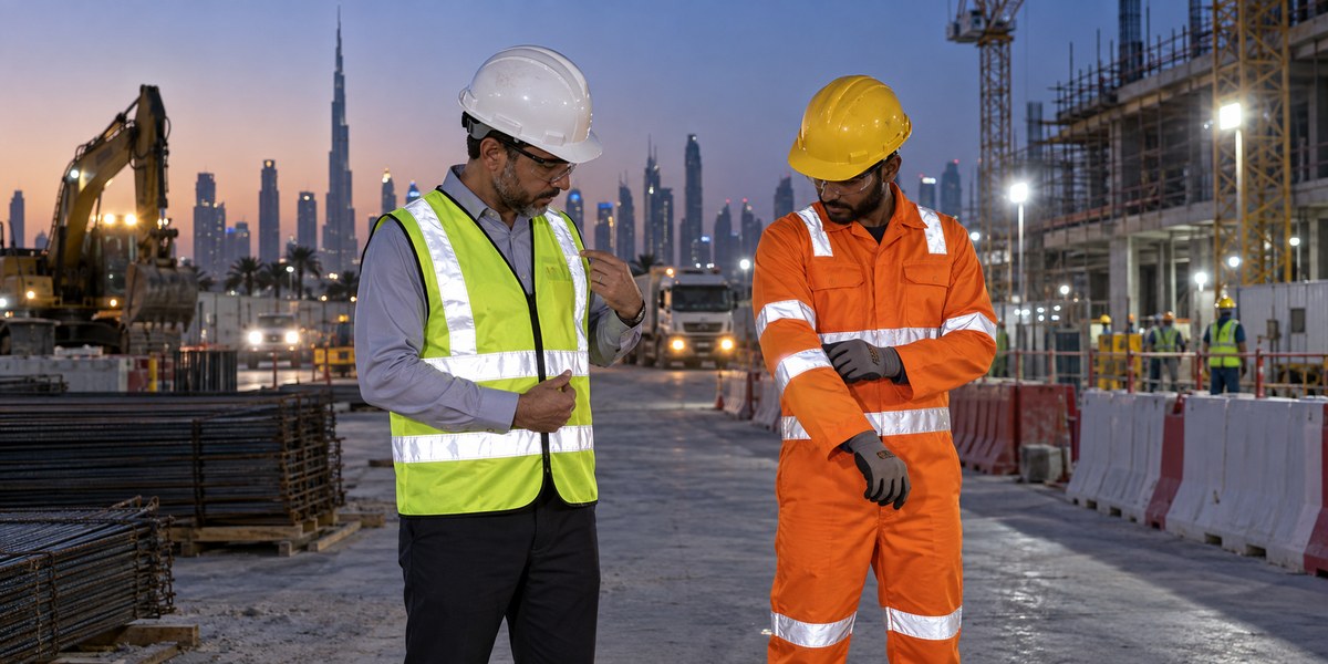 Executive reflective safety vest for Dubai construction supervisors