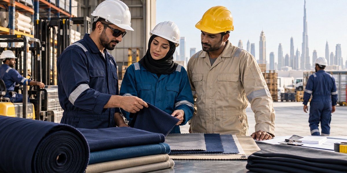 Petrol blue industrial coverall for UAE work sites