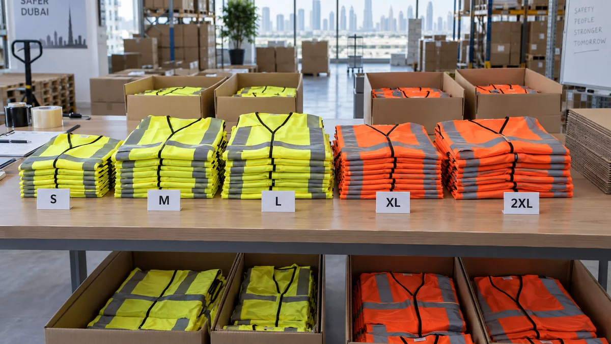 Bulk safety vest order arranged for a Dubai company team