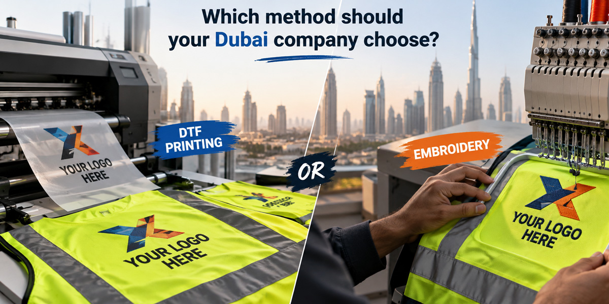 Navy Dubai company uniform ready for professional logo branding
