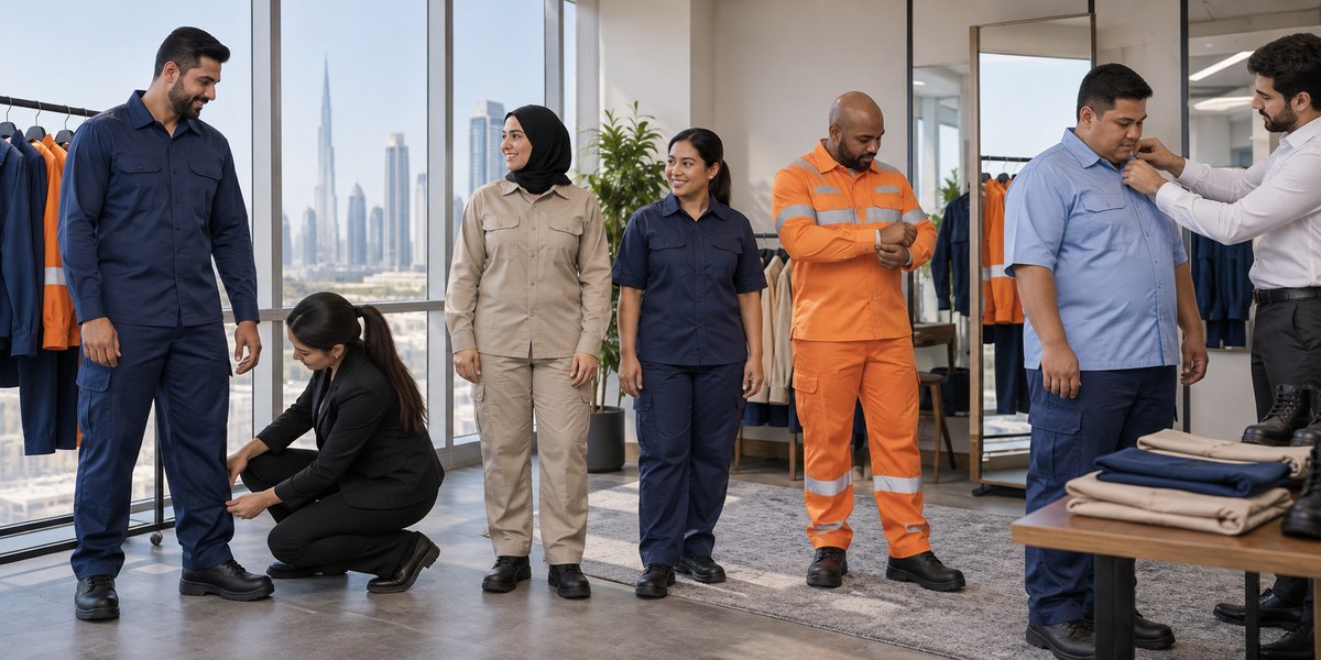 Orange work uniform pant and shirt set for high visibility teams