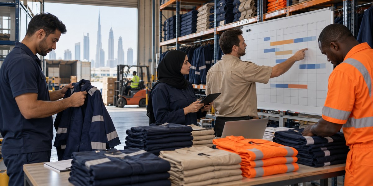 Green work coverall for industrial and maintenance teams in UAE