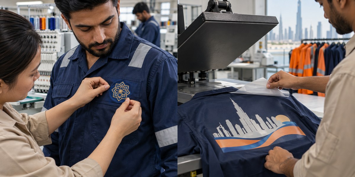 Navy blue industrial coverall ready for company logo branding