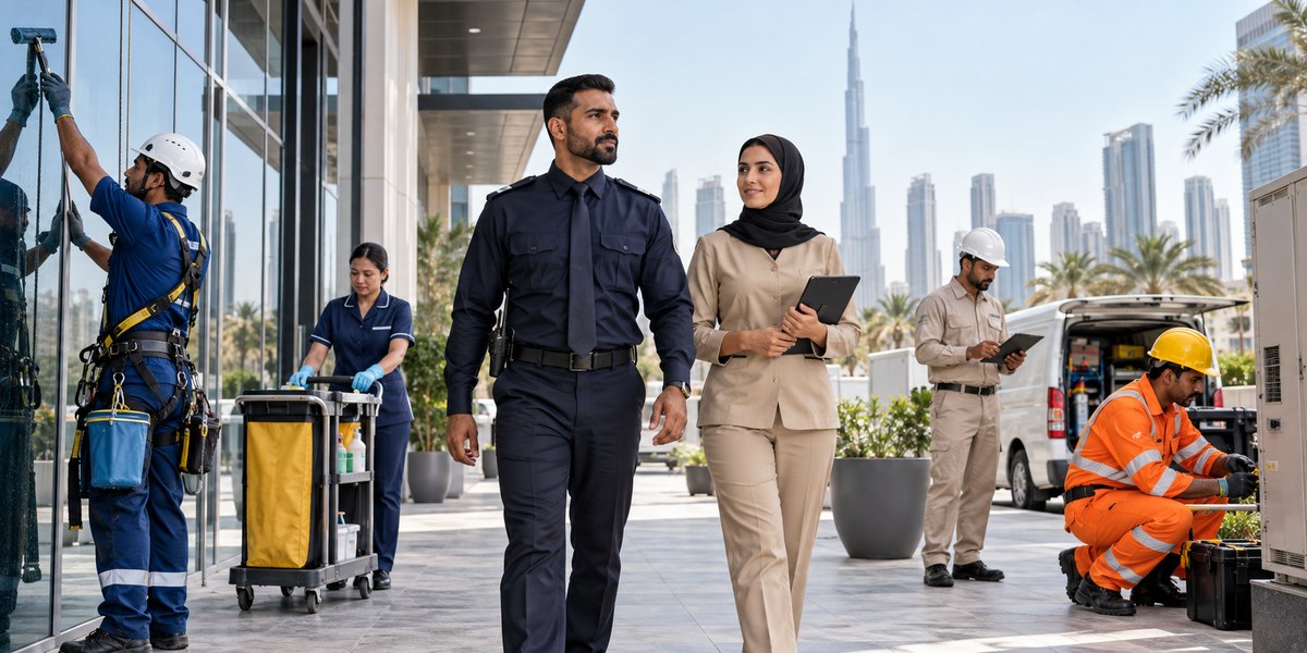 Petrol blue lab coat workwear for UAE technical staff