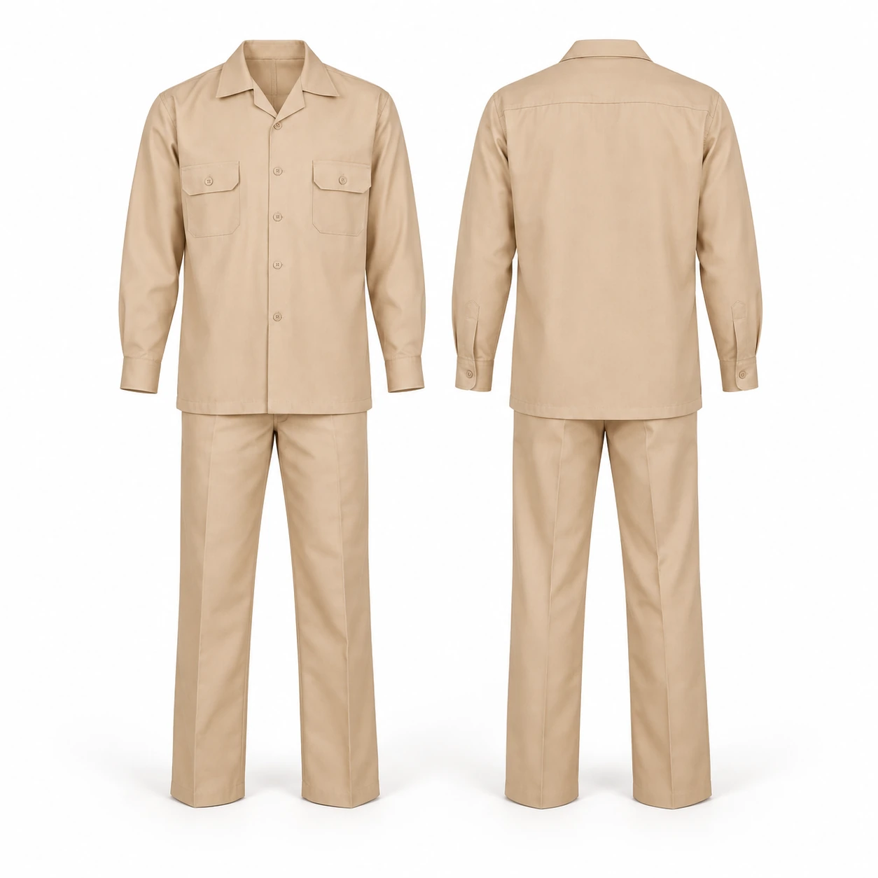 Workland, 35/65 Pant & Shirt, Beige Color