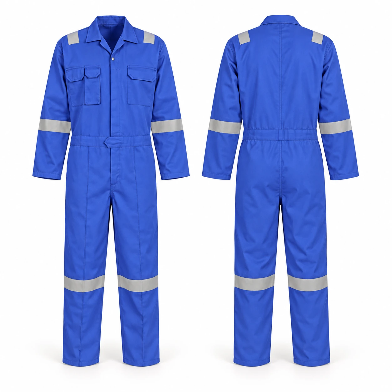 Vaultex, 100% Cotton Coverall with Reflective, 290 Gsm, Royal Blue Color
