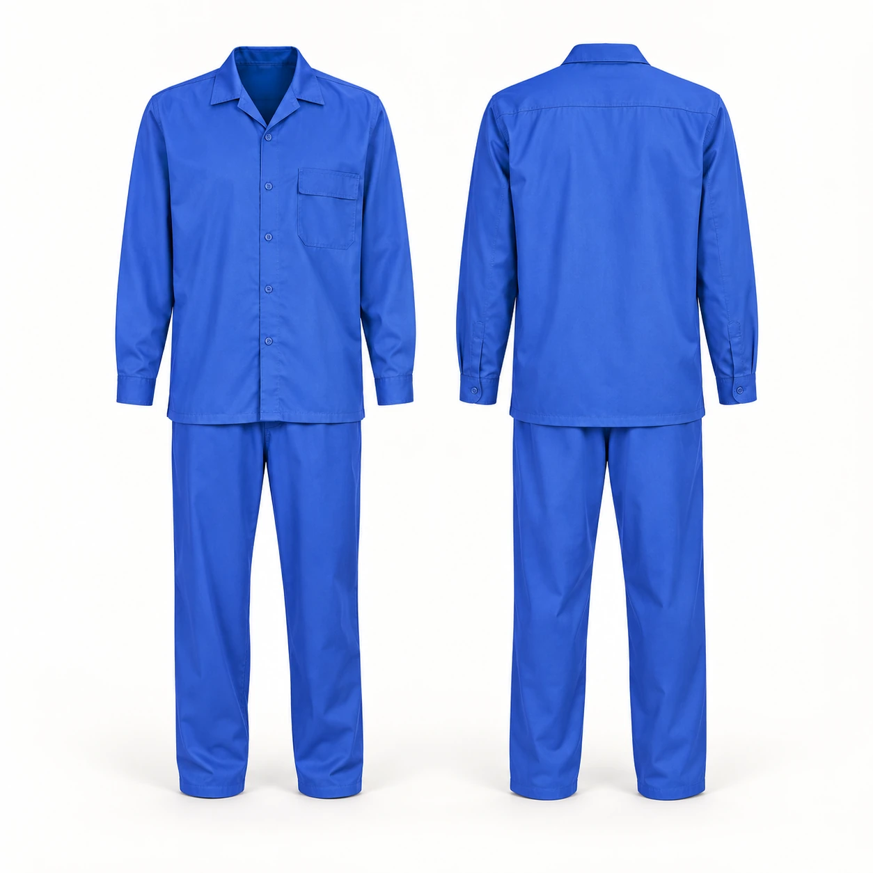 Workland, 100% Cotton Pant & Shirt, Royal Blue Color