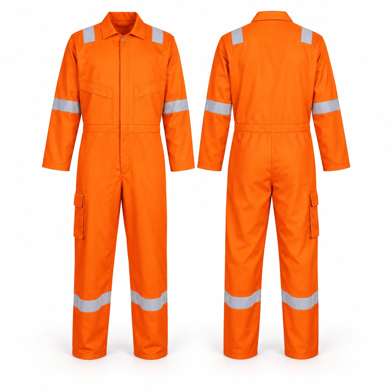 Vaultex, 100% Cotton Classic Coverall with Reflective, 240 Gsm, Orange Color