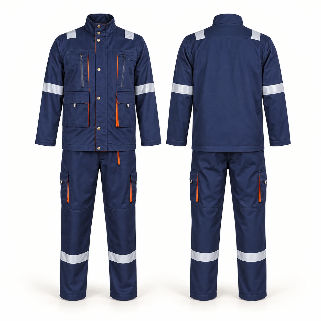Vaultex, European Style 35/65 Pant Shirt with Reflective 240 Gsm, Navy Blue Color