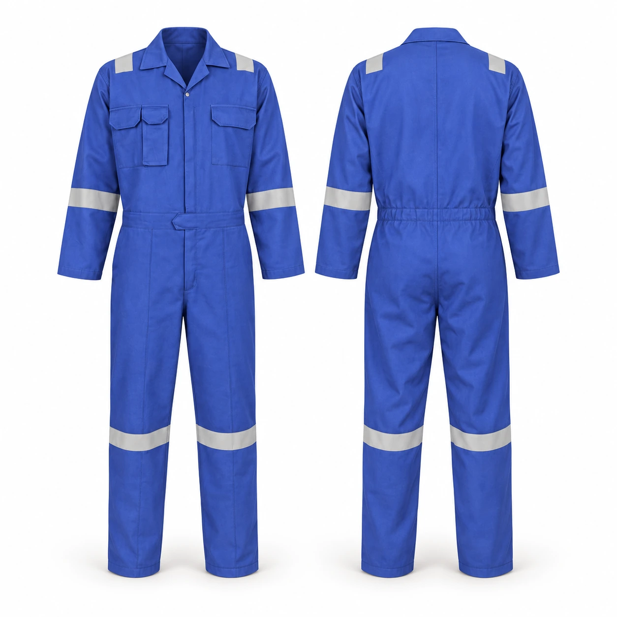 Vaultex, 100% Cotton Coverall with Reflective, 270 Gsm, Royal Blue Color