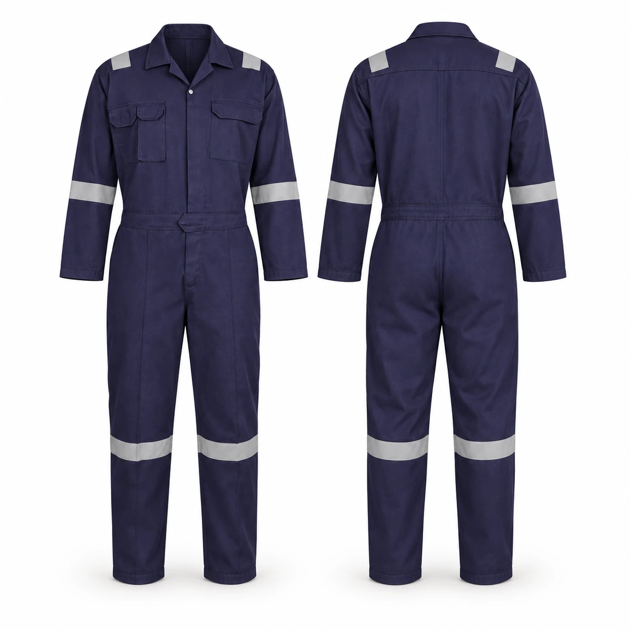 Vaultex, 100% Cotton Coverall with Reflective, 270 Gsm, Navy Blue Color