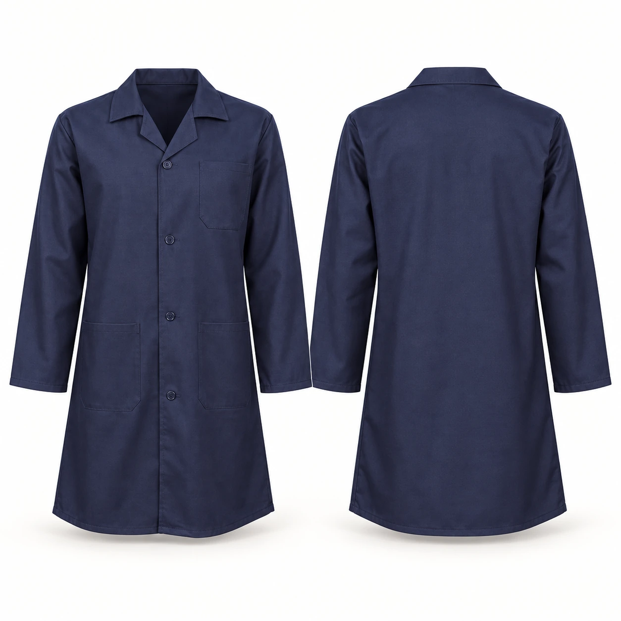 American Tag, 35/65 Lab Coat, Navy Blue Color