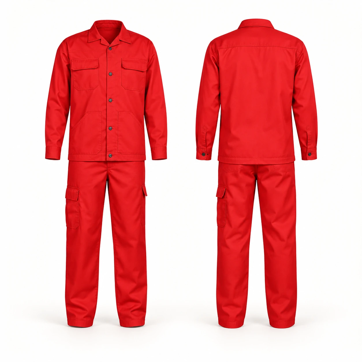 Armstrong, 100% Twill Pant & Shirt, Red Color