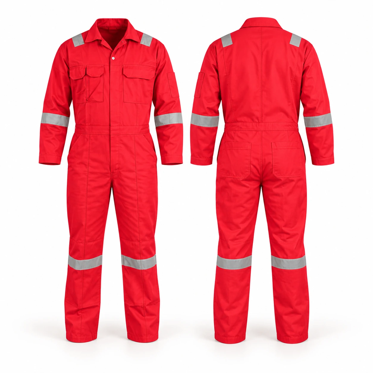 Vaultex, 100% Cotton Coverall with Reflective, Red Color