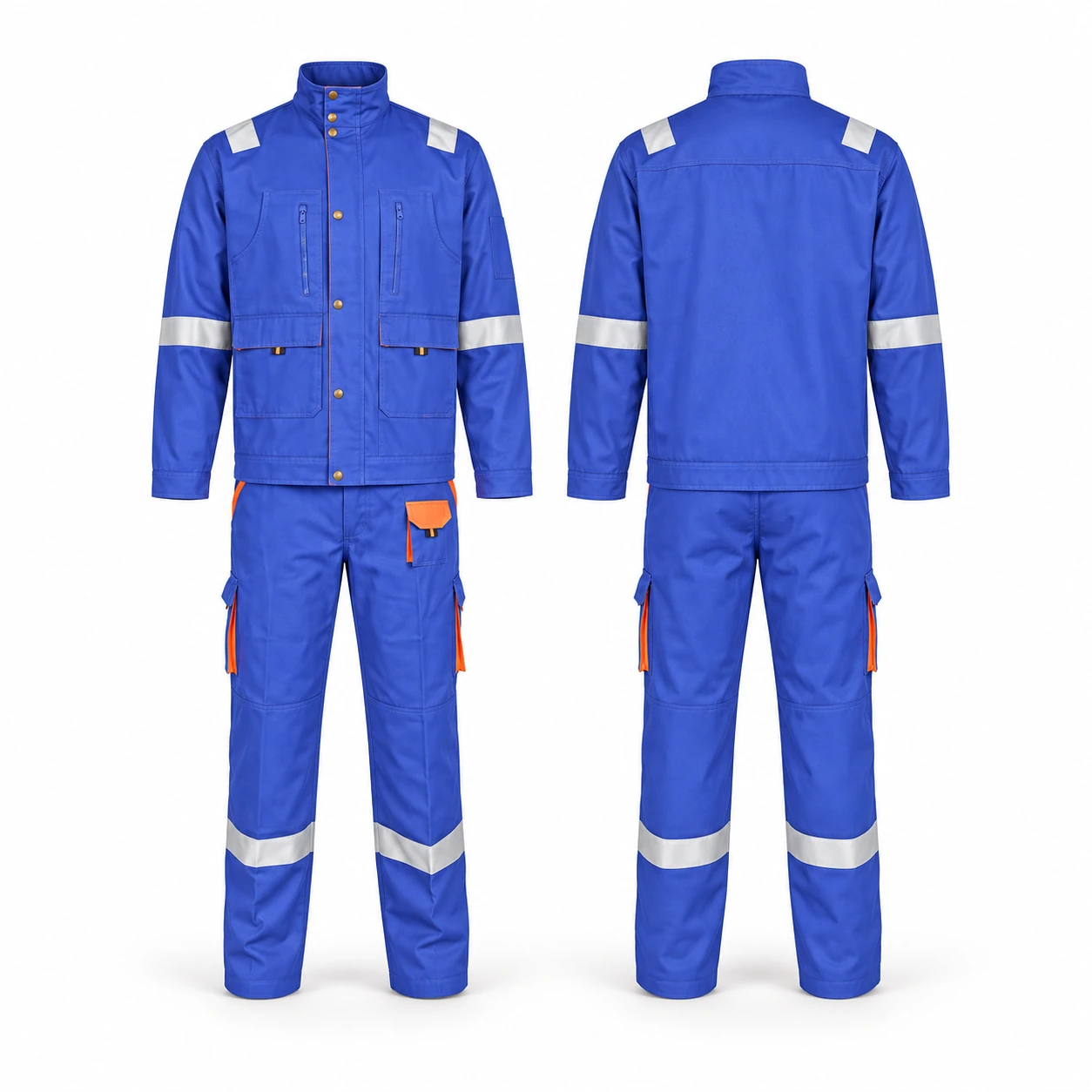 Vaultex, European Style 100% Cotton Pant Shirt with Reflective 260 gsm, Royal Blue, Part No: VFU