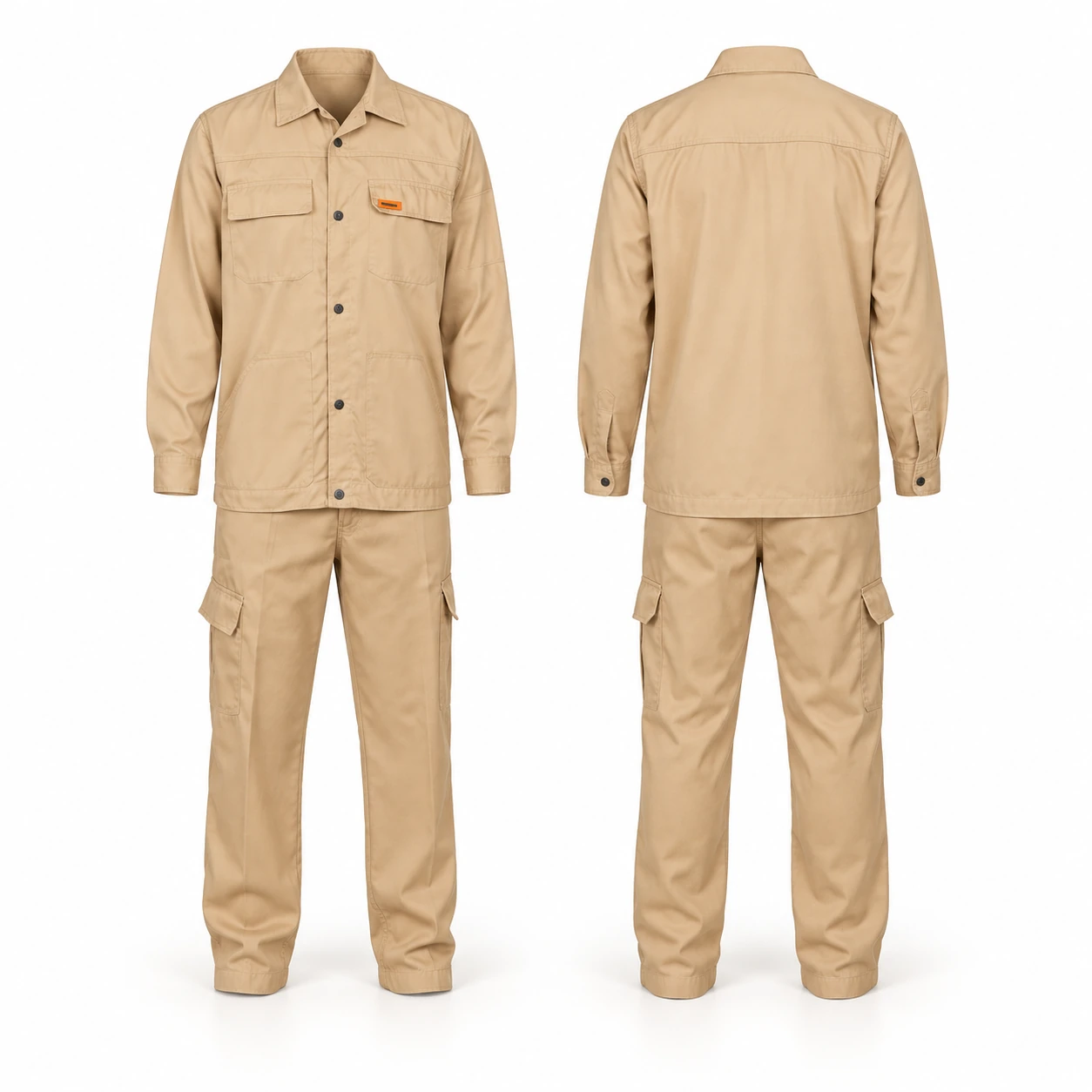 Armstrong, 100% Twill Pant & Shirt, Beige Color