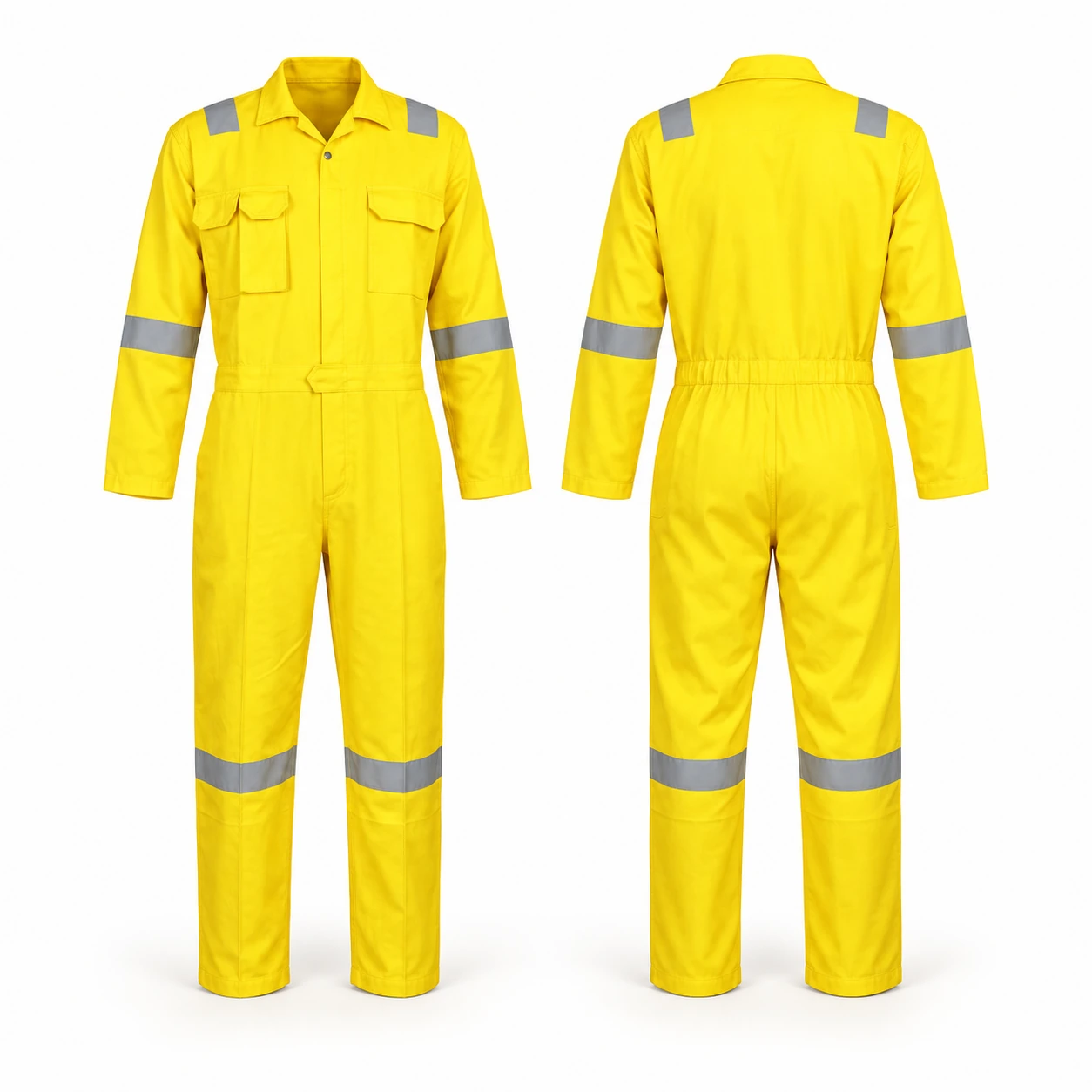 Vaultex, 100% Cotton Coverall with Reflective, 240 Gsm, Yellow Color