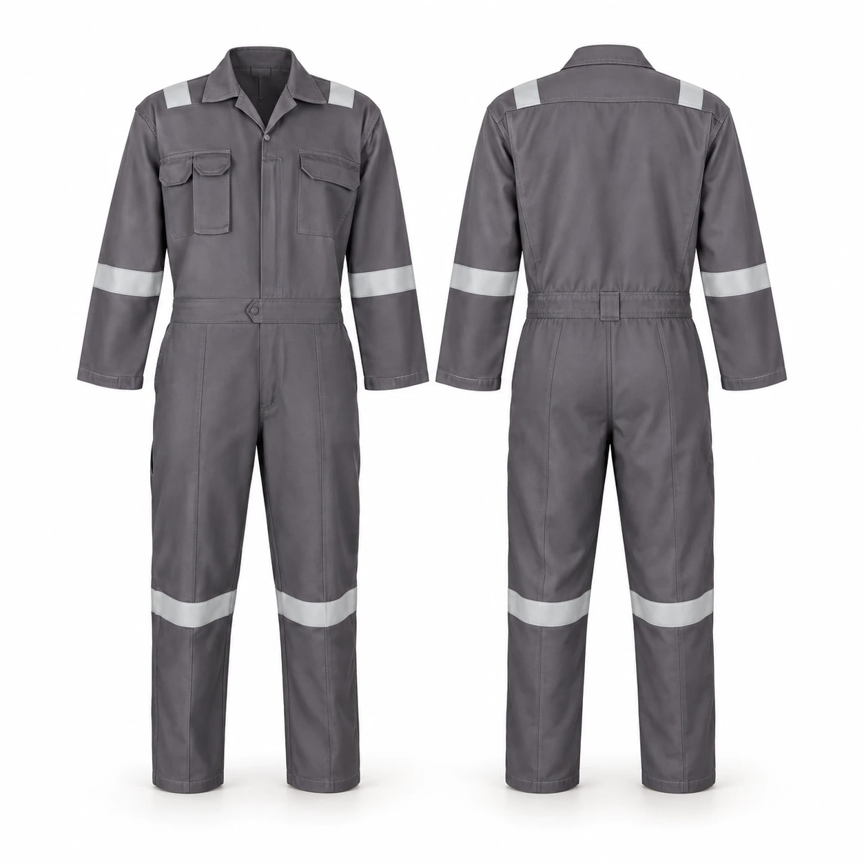 Vaultex, 100% Cotton Coverall with Reflective, 270 Gsm, Grey Color