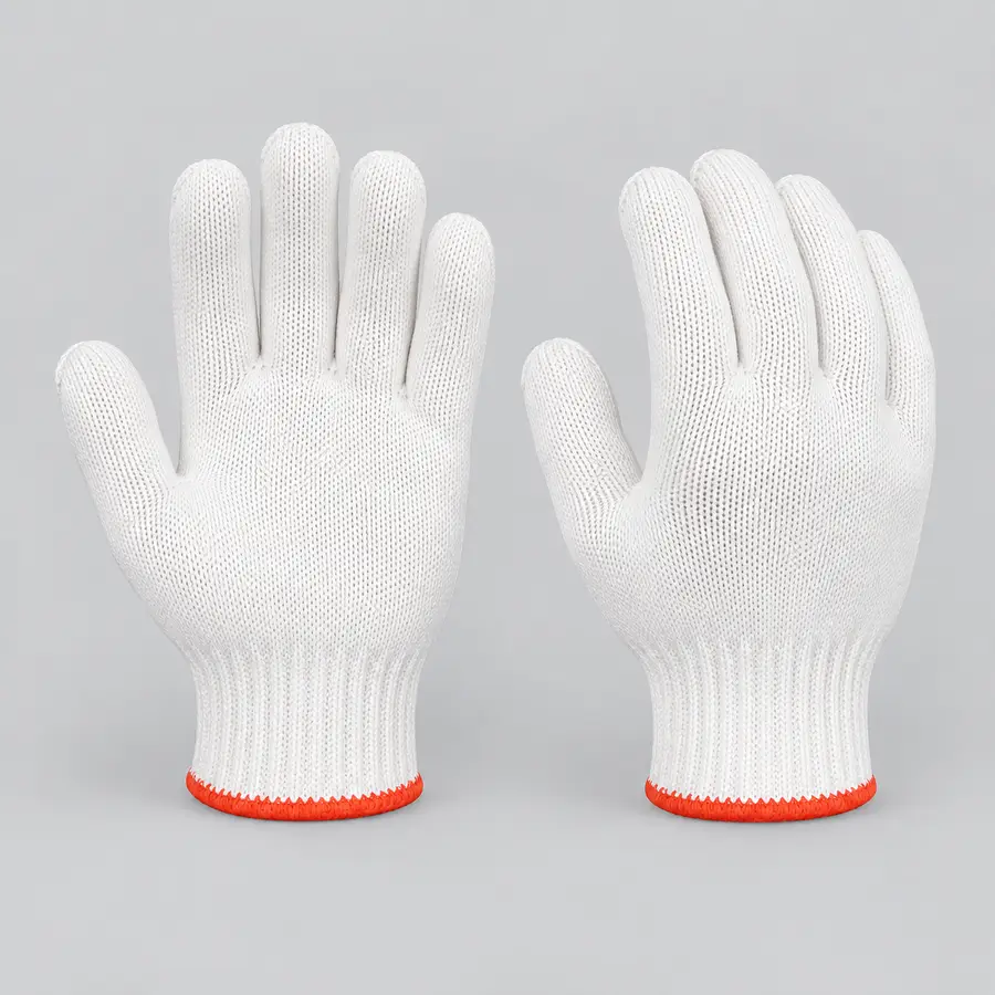 Bleached Cotton Knitted Gloves
