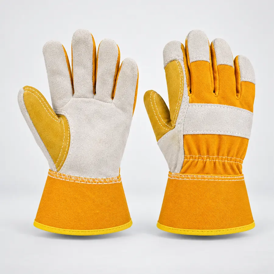 Vaultex, Leather Gloves, Yellow Color