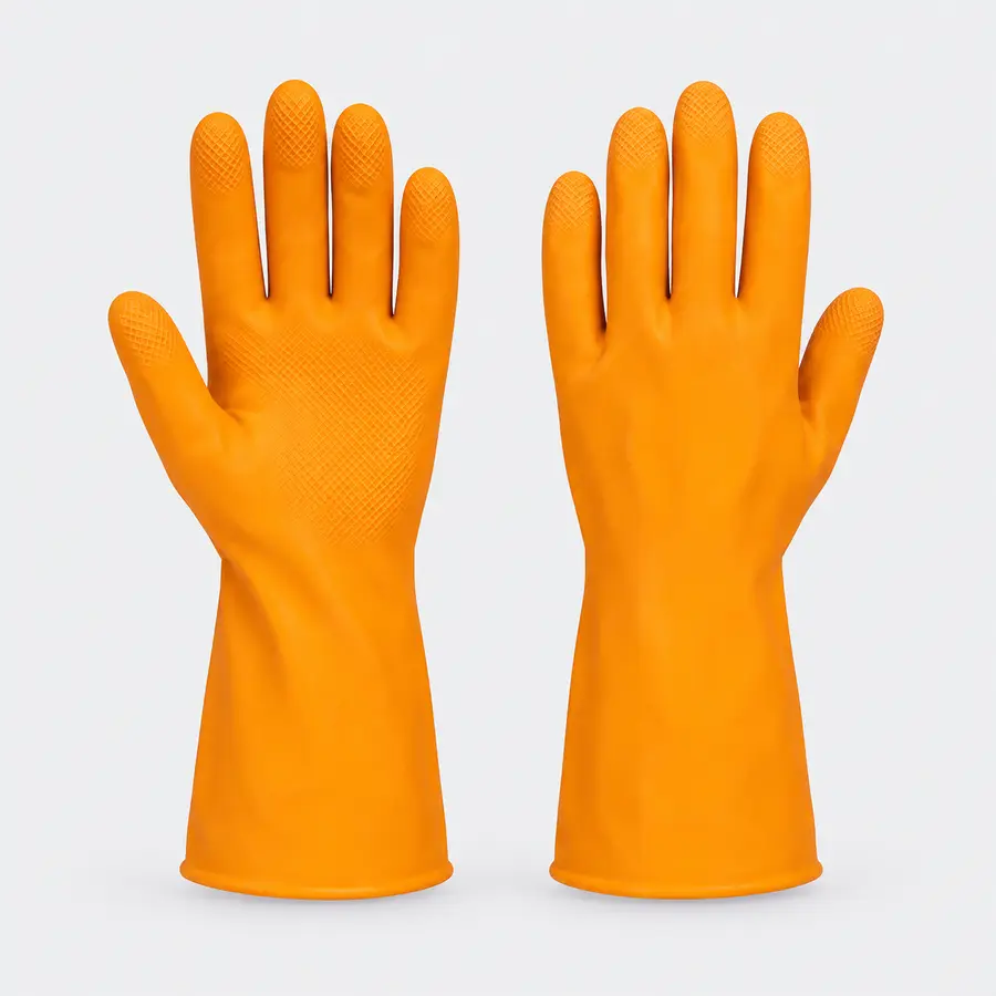 Vaultex, Latex Flockline Gloves, Orange Color Length - 33 cm