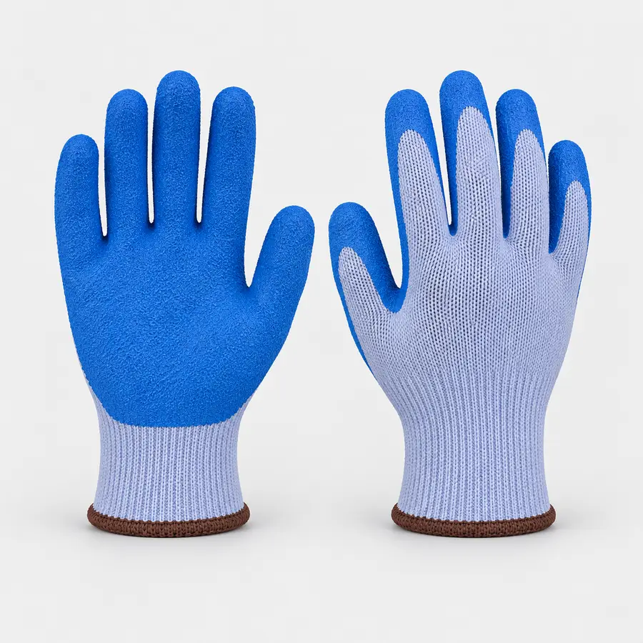 Vaultex, Latex Coated Gloves, Blue Color