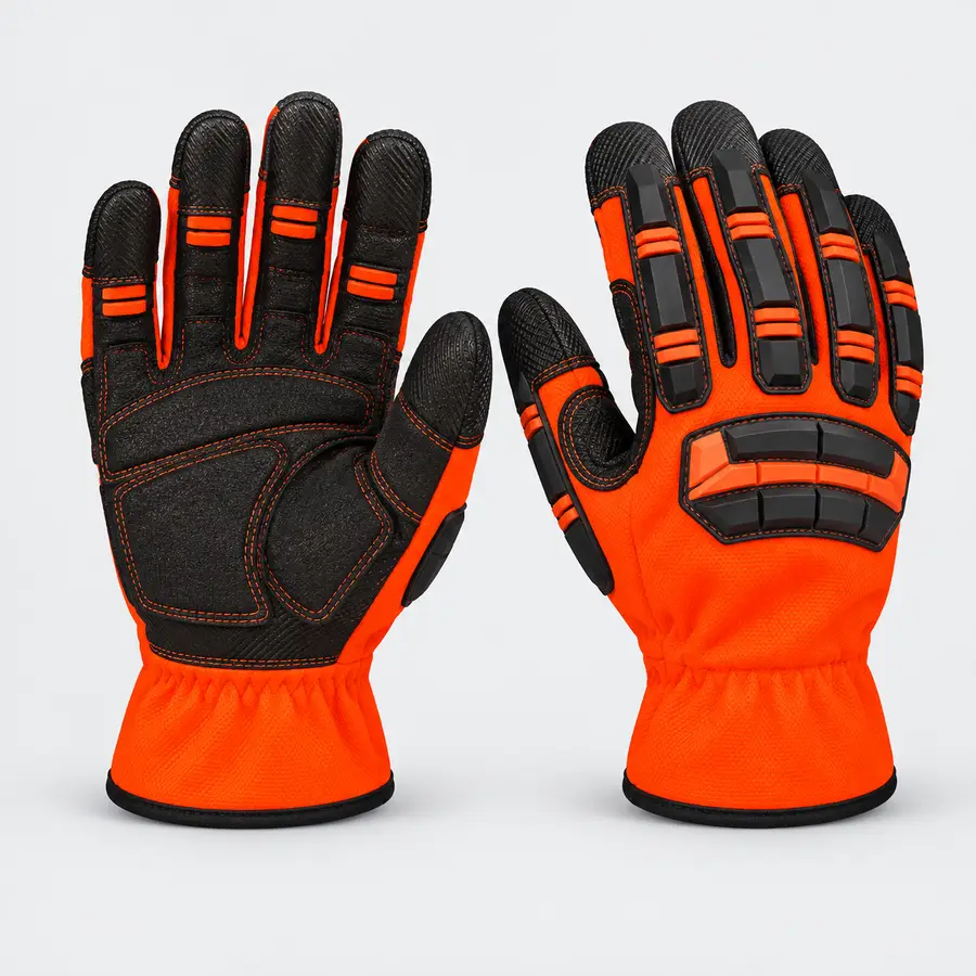 Workland, Mechanical Impact Gloves, Orange Color
