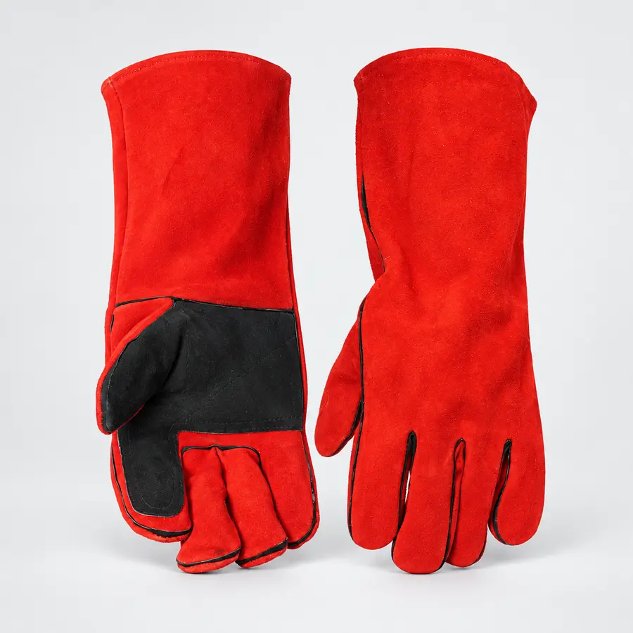 Vaultex, Double Palm Leather Welding Gloves, Red Color