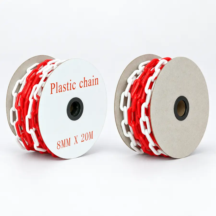 PVC Chain, Size: 8 Mm X 20 Meters, Red & White Color