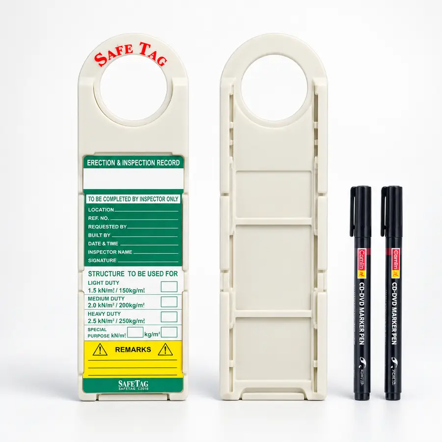 Scafolding Tags, 10 Holders + 2 Marker