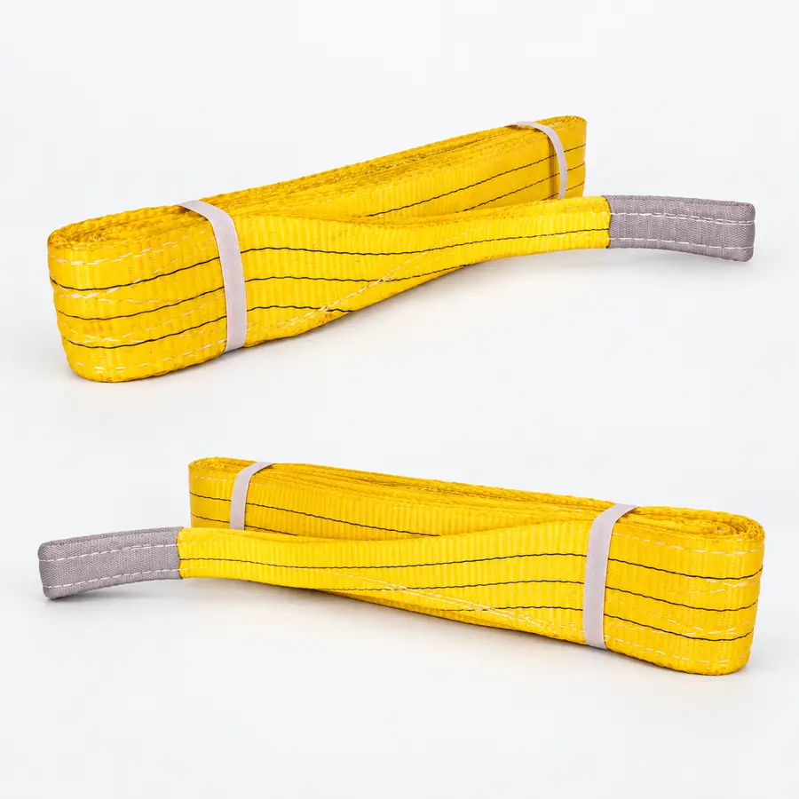 Vaultex, 7:1, 2 Ply Polyester Webbing Sling, 75MM 3T*3M, Yellow Color