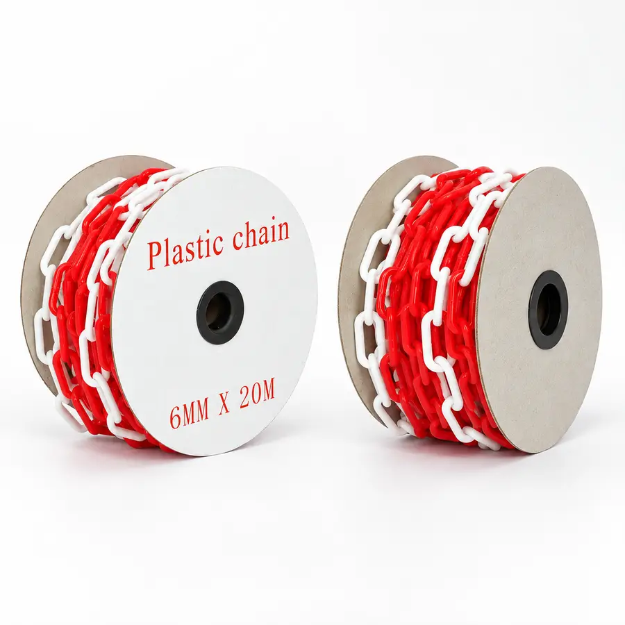 PVC Chain, Size: 6 Mm X 20 Meters, Red & White Color