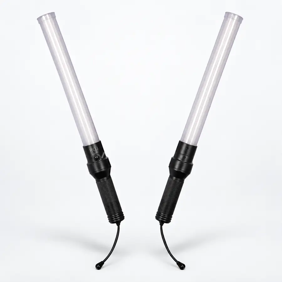 Traffic Baton, Red Flash & Green Flash without Battery, White Color, Size: 54x4 cm, Part No: S1588